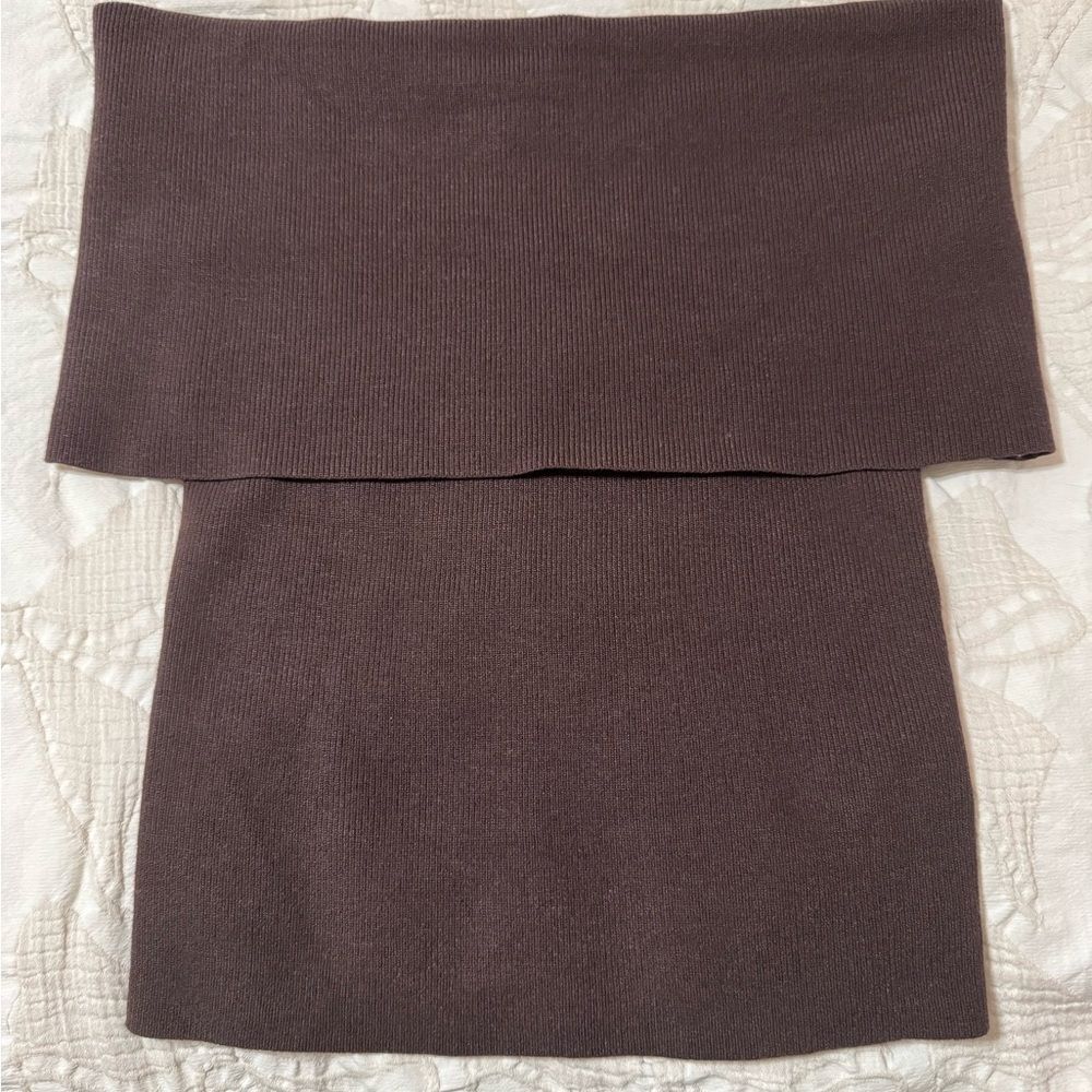 Aritzia Wilfred Nola Shortsleeve Top – Rich Mocha Brown – NWT – Size S/P